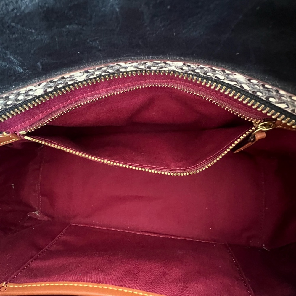 COACH Dreamer Signature Canvas with Snake Skin Detail Shoulder Bag 38846 - Picture 12 of 15